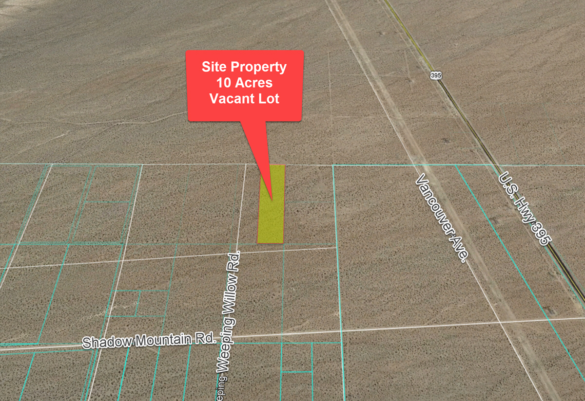 Map view 10 Acres Vacant Land, Helendale/Adelanto area