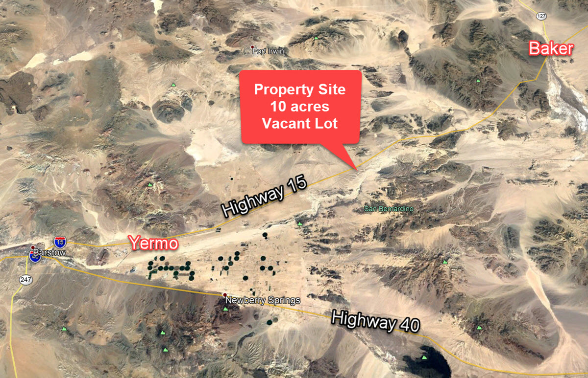 10 acres in Baker, CA