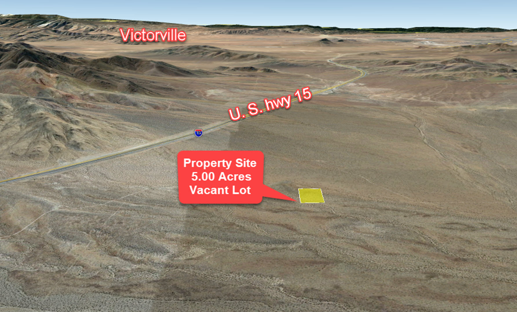 ImageOfProperty_Map2_Terrain_041828105 5 acres, Wild Wash Rd & Hwy 15, near Helendale, CA