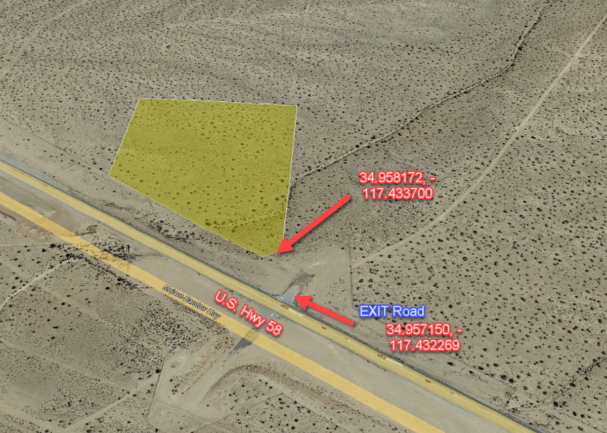 ImageOfProperty_Map1_Directions_049205162_049205163_ 049205165 11.4 Acres East Kramer Junction, CA North of Highway 58