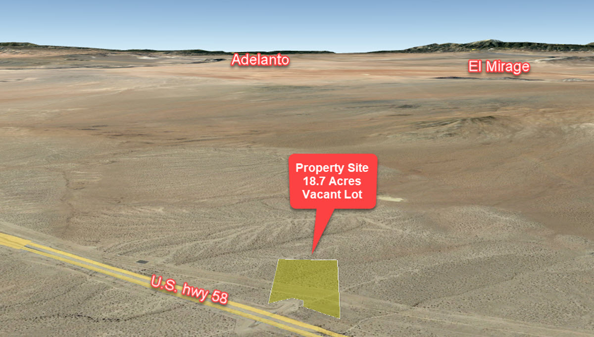18.7 Acres East Kramer Junction, CA South of Highway 58