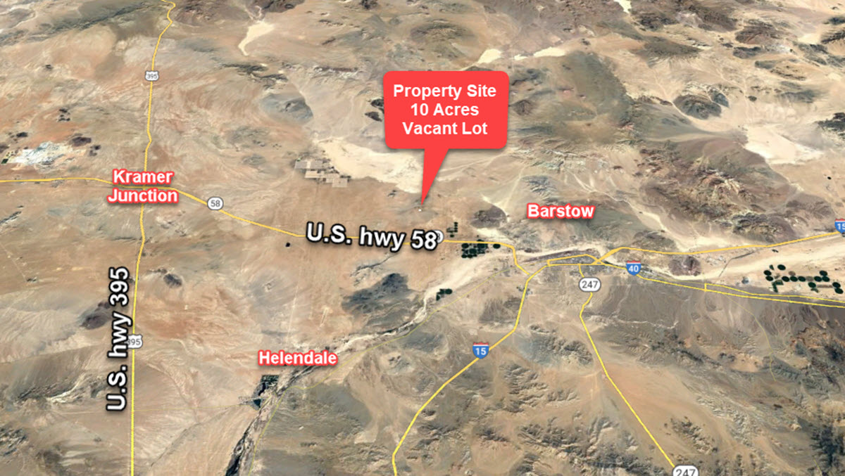 10 acres of beautiful Scenic Residential land in the Community of Hinkley, CA